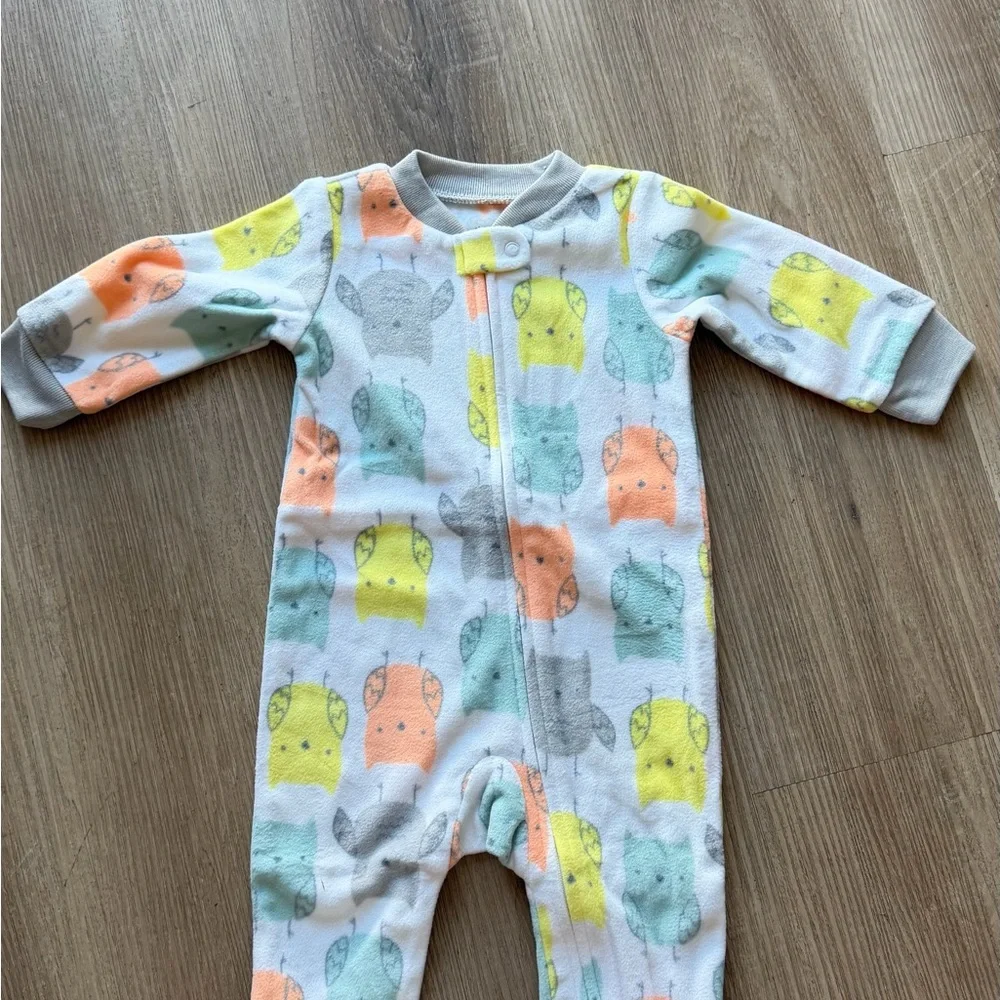 Carter's Colorful Animal Print and Gray‎ Monkey Footies